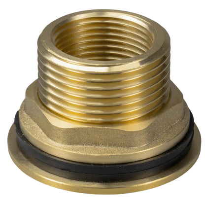 Solid Brass Water Butt Outlet Connector Threaded Adaptor with Washers, Nut & PTFE Tape for Rain Barrels, Tanks & Water Storage Systems