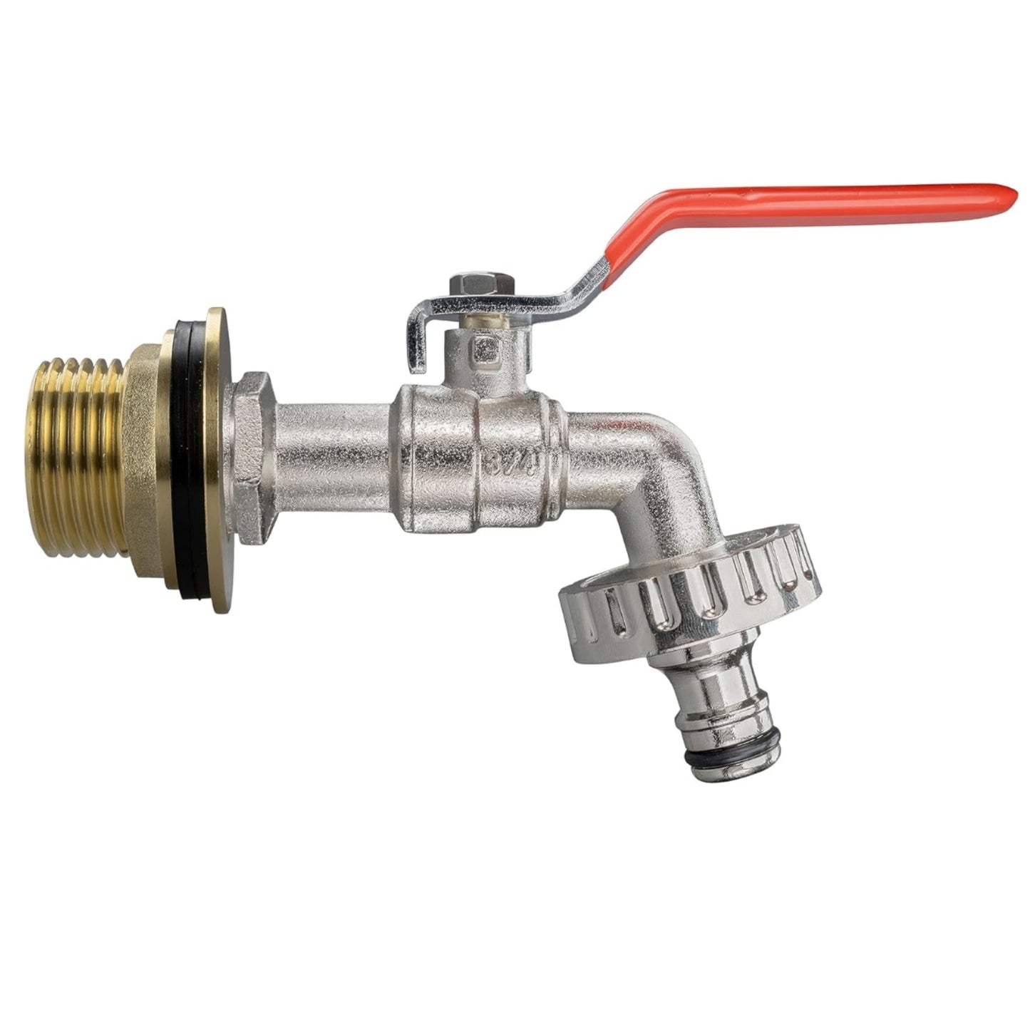 Water Butt Brass Kit 3/4" BSP to 1/2" – Heavy-Duty Brass Tank Connector with PTFE Tape & Lever Tap Options – Rainwater Harvesting, Barrels & IBC Containers