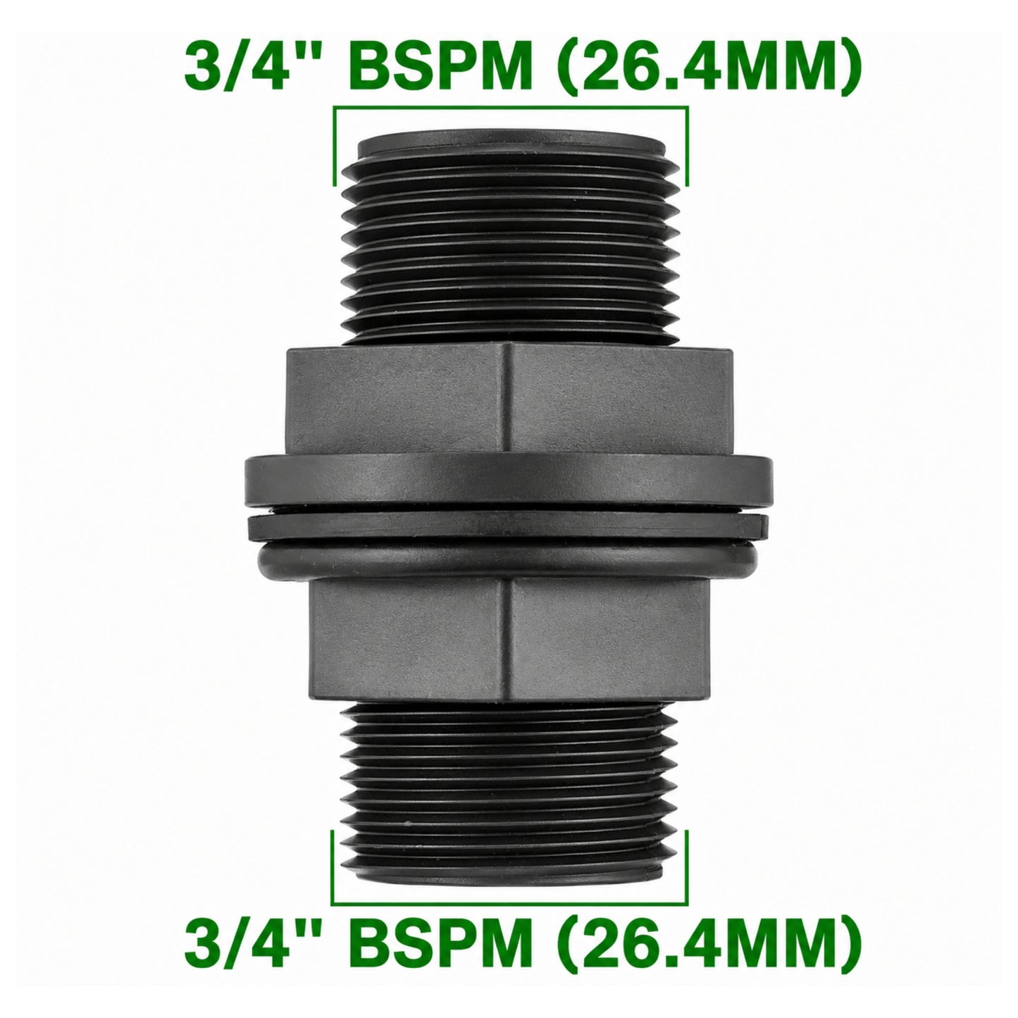 Water Butt Barrel Outlet Connector 1/2" 3/4" 1" BSP Tank Fitting with Click-Lock Hose Connector for Rainwater Barrels & Water Tanks