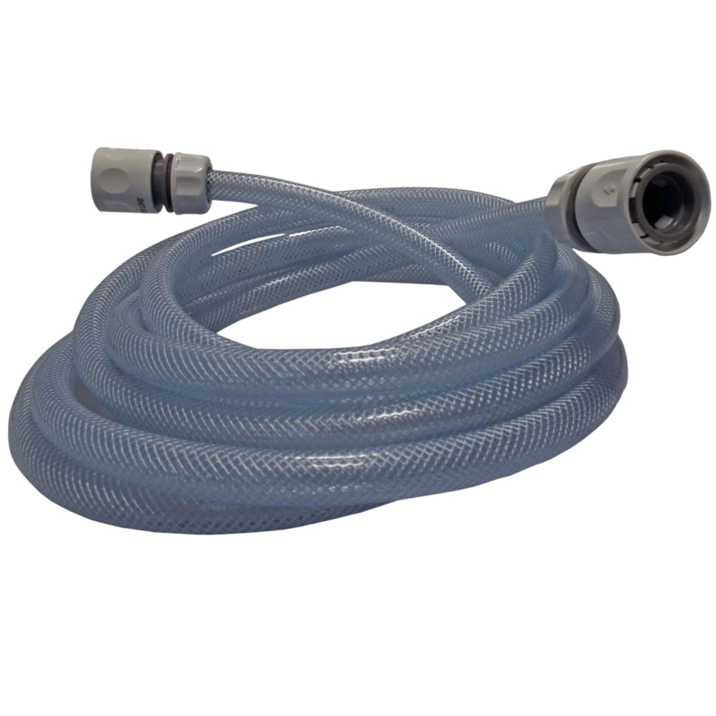 Clear Reinforced PVC Hose Pipe 12.5mm with 2 Quick Connectors – Durable 4-Layer Food Safe Garden Water Hose for Liquids, Aquariums, Ponds & Irrigation