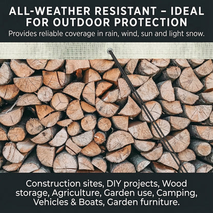 MYPURECORE Clear Weatherproof Tarpaulin 100GSM with 10 Bungee Balls – Heavy Duty Weatherproof Tarpaulin with Reinforced Edges & Eyelets – Transparent Tarp for Garden & Outdoor Use