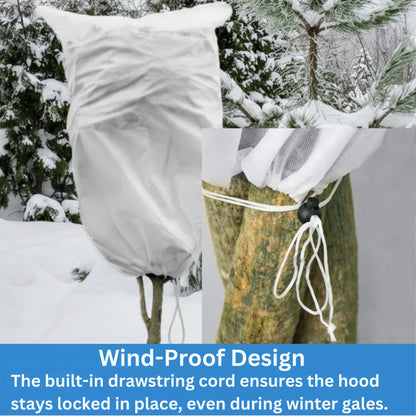 Winter Plant Protection Hood Cover 50GSM Fleece Frost Sack Drawstring