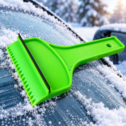 Car Ice Scraper with Squeegee & Ice Breaker Teeth – Windscreen Frost Remover